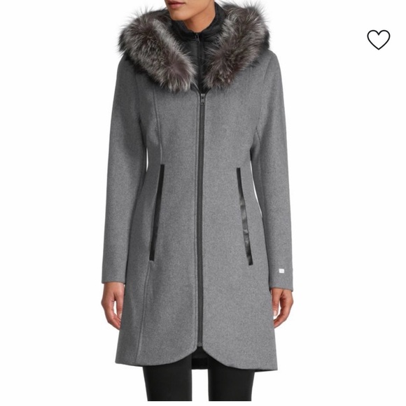 Soia & Kyo Charlena Fox Fur-Trim, Wool-Blend Coat - Picture 3 of 11